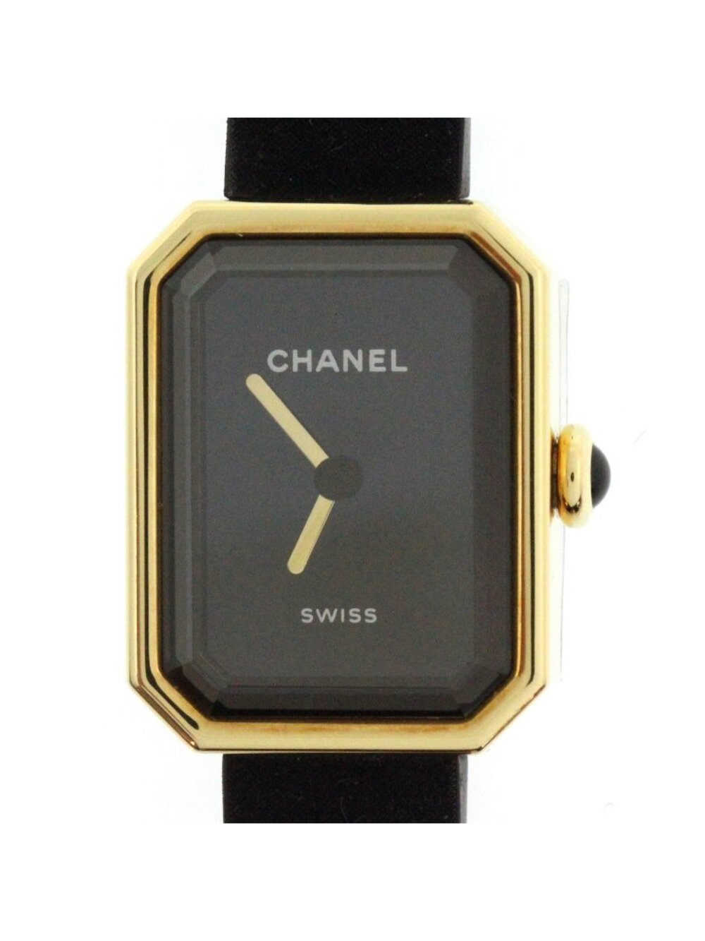Chanel Premiere Ribbon Watch 18K Yellow Gold 18K Titanium Rubber Black Dial